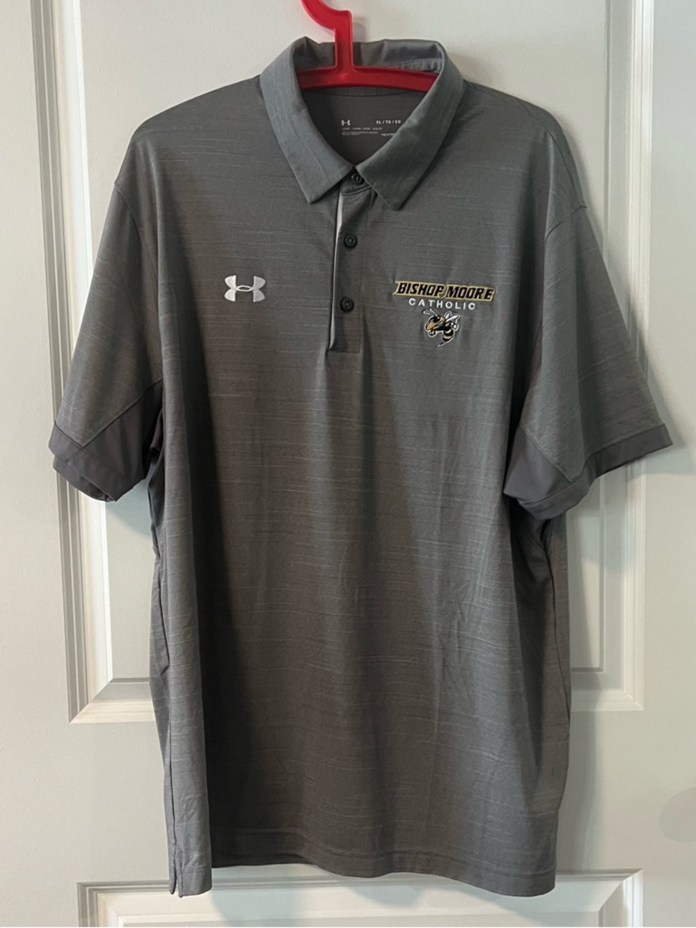 Under Armour Gray Bishop Moore Catholic Performance Polo
